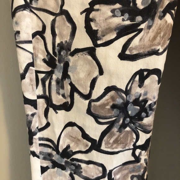 CAMBIO watercolour painted floral slim fit jeans - Picture 5 of 10